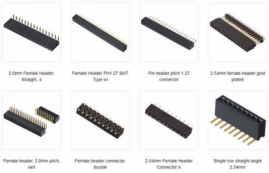 2,0 2,54mm paso simple doble fila 90 180 grados PCB hembra Pin conector de cabecera 8,4mm altura hembra conector de cabecera